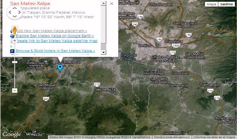 San Mateo Xalpa, mapa de Google [3]